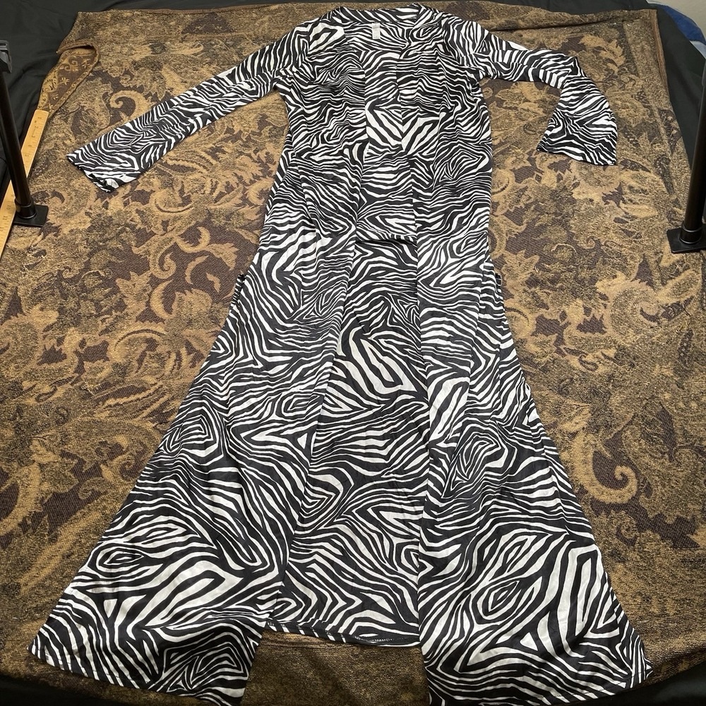 Vtg Victoria's Secret Zebra Print Long Sleeve Open Cardigan Womens Size Small
